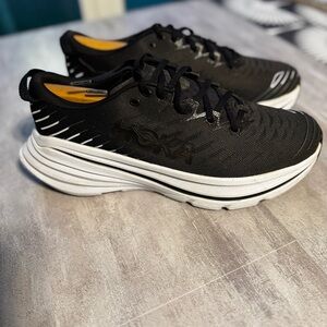 Hoka One One Bondi X Running Walking Sneakers Shoes Men's Black White 10.5D